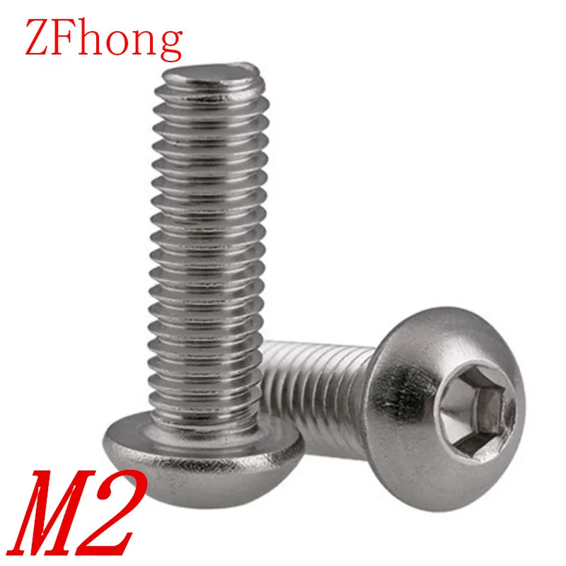 

1000pcs M2*3/4/5/6/8/10/12/16 iso7380  Stainless steel 304 hex socket button head screw
