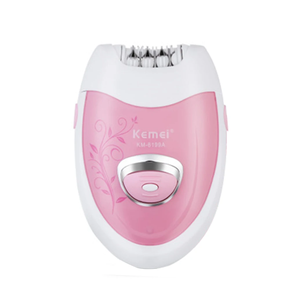 

Kemei Km-6199A 2 In 1 Rechargeable Electric Epilator Wireless Hair Remover Skin Care Lady Epilator Electric Foot Cal Remover E