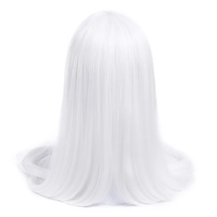L-email парик, 60 дюймов, 150 см, длинные женские парики для косплея, 7 цветов, прямые, бежевые, черные, светлые, синтетические волосы, Perucas, парик для косплея - Цвет: White