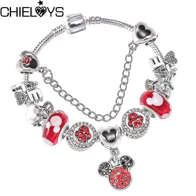 CHIELOYS, красивые синие муранские стеклянные бусины, цепочка-змейка, очаровательный браслет, подходит для оригинала, сделай сам, брендовый браслет для детей, подарок, ювелирное изделие