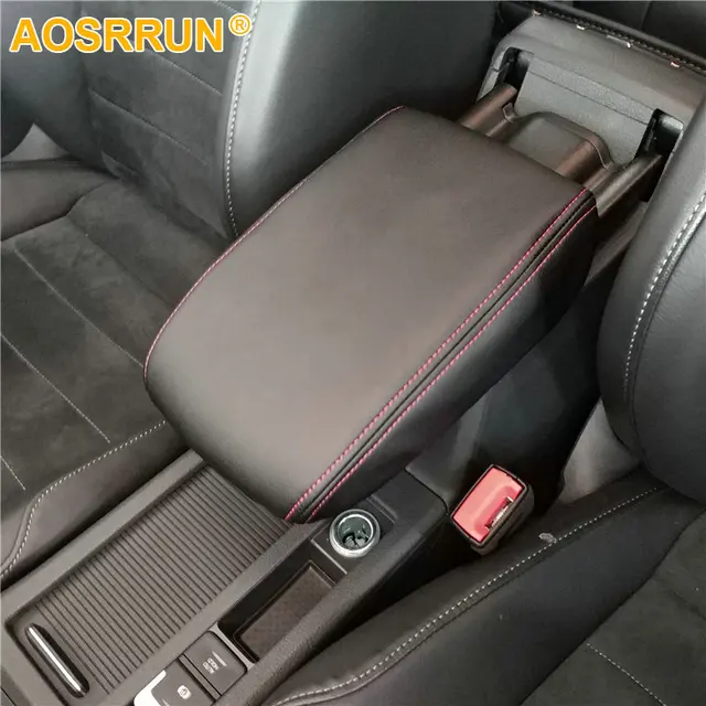 US $6.93 AOSRRUN PU leather Car Armrest Box Cover Car Accessories For VW Volkswagen Golf 7 MK7 2013-2017
