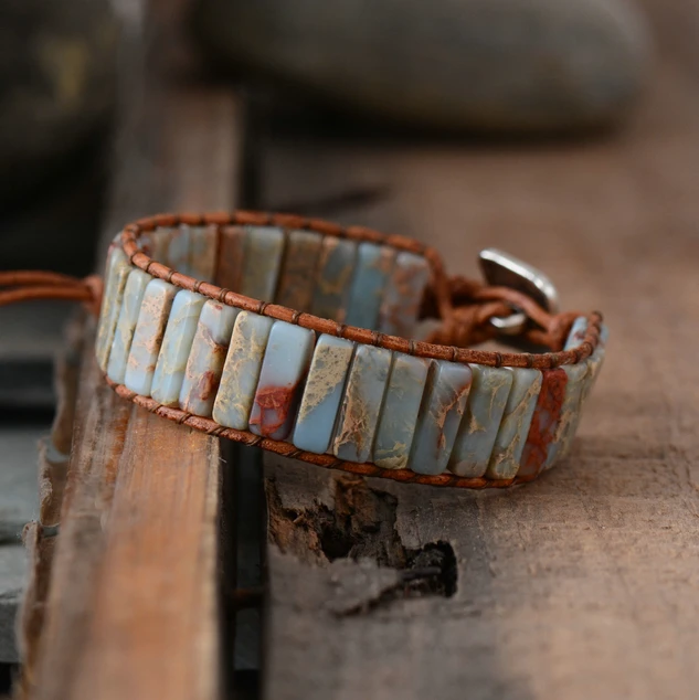 Богемная трубка браслета ФОРМА натуральный камень один кожаный веревочный обертывающийся браслет женский бисерный браслет для пары Прямая поставка
