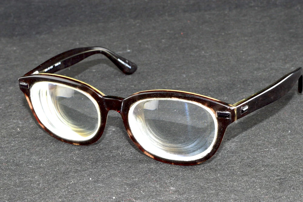 WOMEN BROWN HANDMADE HIGH MYOPIC MYOPIA MYODISC GLASSES 10D PD64in