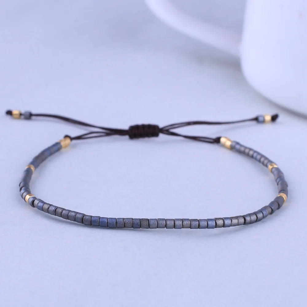 KELITCH New Friendship Bracelets Thin Rope Bracelets Handmade Seed Beaded Strand Bracelet Women Fashion Charm Bracelets