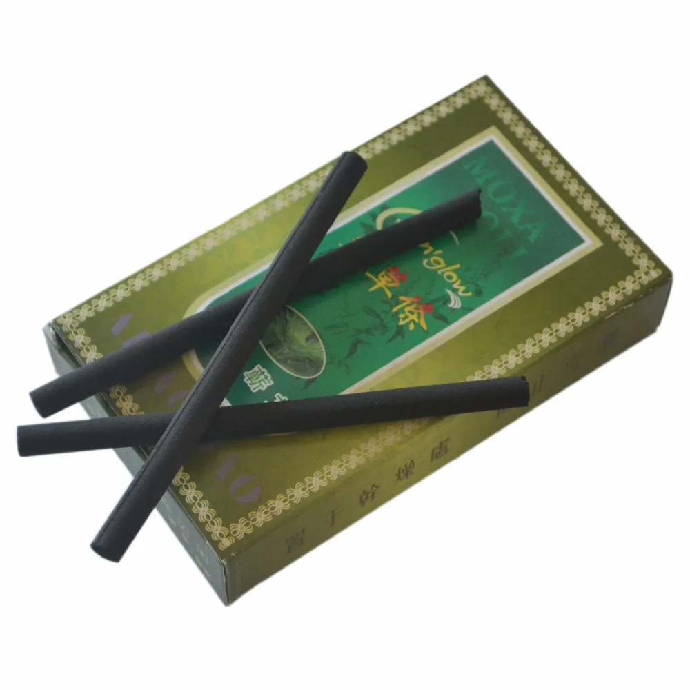 30pcs/box Black Smokeless Moxa Stick Wormwood Artemisia Massage & Relax Body Relief Pain 7mm*120mm