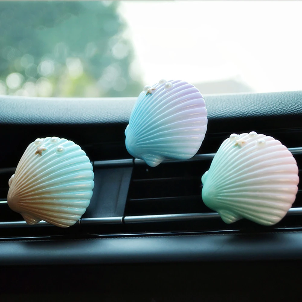 

Cute Decoration Resin Shell Car Perfume Clip Air Freshener Automobiles Air Conditioning Vent Solid Aromatherapy Smell Diffuser