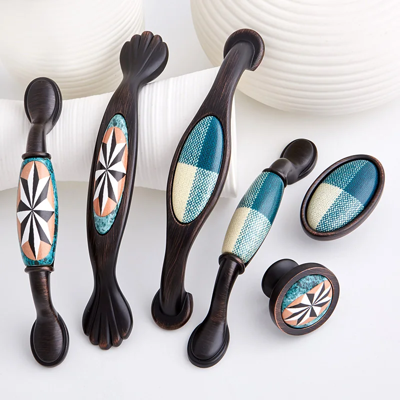 

2018 New, Antique Ceramic Handles for Rustic Kitchen Cabinet Dresser Drawer Knob and Pull Furniture Hardware Wardrobe Door Pulls