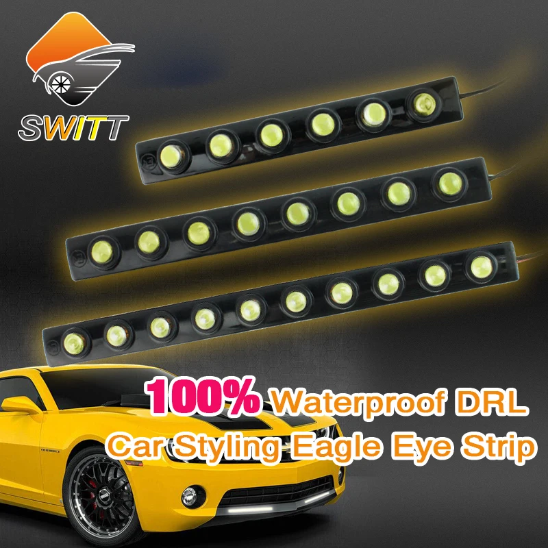 Car styling 2pcs 6/8/10 LED DRL Flexible Strip Waterproof Daytime