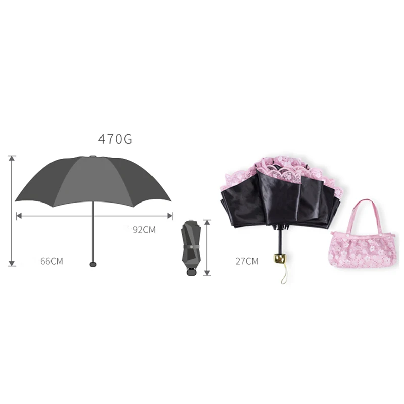 Двойной слой кружева 3 Складной Ветрозащитный женский зонтик белый розовый анти-УФ Защита подарок девушка женский Зонтик Свадебный