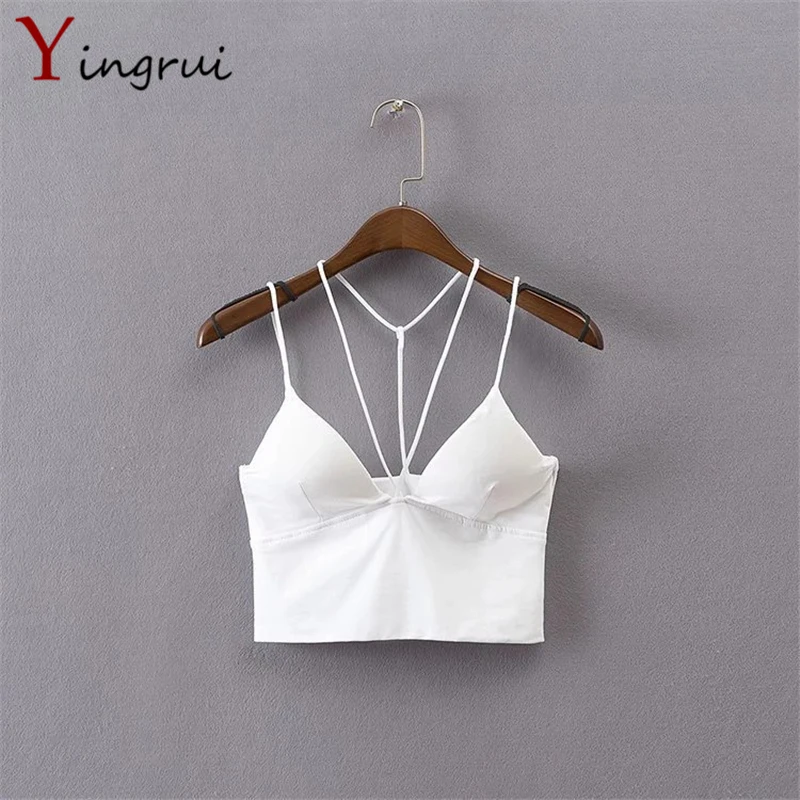夏裏地なしブラジャークロップトップセクシーなキャミキャミソールカジュアル女