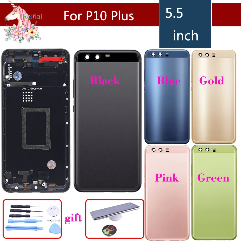 

For Huawei P10 Plus VKY-L09 VKY-L29 VKY-AL00 Battery Cover Back Housing Rear Door Case full Battery Cover Panel Replacement