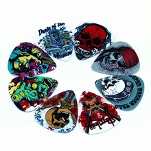 10pcs/Lot 0.71mm thickness guitar strap guitar parts Accessories 2 new hot skull guitar picks Guitar Accessories