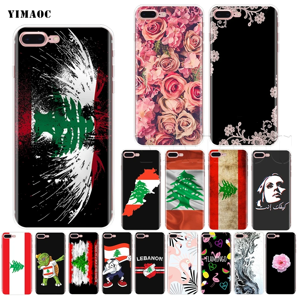 YIMAOC Lebanese Lebanon Flag Soft Silicone Case for iPhone XS Max XR X