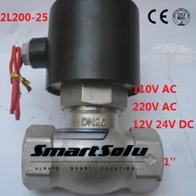 2l200-25 2way НЗ привет-temp 1 ''Нержавеющая сталь Электрический паровой электромагнитный Клапан ptfe dc24v