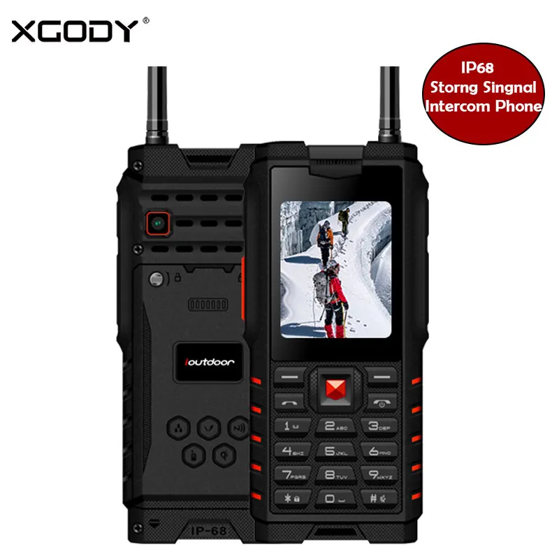 XGODY ioutdoor T2 ip68 мобильный телефон 2,4 дюймов прочный Особенности телефоны 2 г рации домофон 4500 мАч Русский язык клавиатура