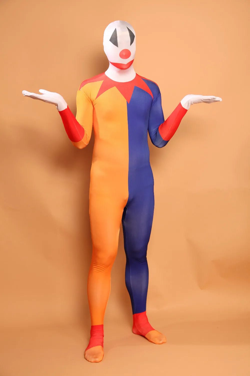 Funny Buffoon Pattern Zentai Suit Full Body Suits Lycra