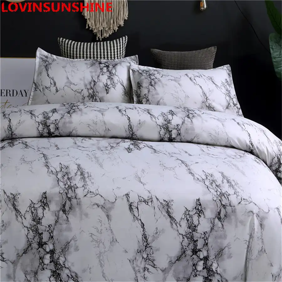 Lovinsunshine Marble Bedding Set Duvet Cover Twin Queen Quilt