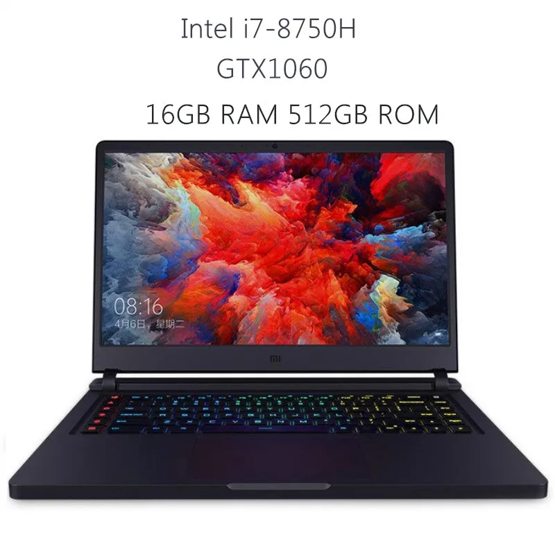 Ноутбук Xiaomi mi Ga mi ng, Windows 10, Intel Core I7-8750H, 16 ГБ ОЗУ, 256 Гб SSD, 1 ТБ HDD, HD mi notebook type-C, Bluetooth, Ga mi ng - Цвет: 16G RAM 512 SSD ROM