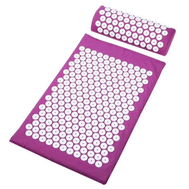 2pcs Massager Cushion Acupuncture Mat Relieve Back Body Pain Stress Acupuncture Massage Yoga Mat with Pillow Health Care 2pcs Massager Cushion Acupuncture Mat Relieve Back Body Pain Stress Acupuncture Massage Yoga Mat with Pillow Health Care