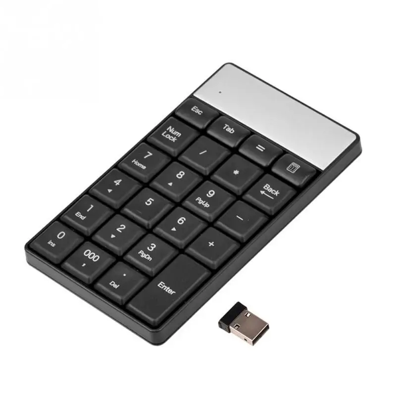 USB 2.4G اللاسلكية لوحة رقمية 23 مفاتيح صغيرة لوحة مفاتيح صغيرة مع حاسبة مفتاح للمحاسبة قرص كمبيوتر محمول سطح المكتب