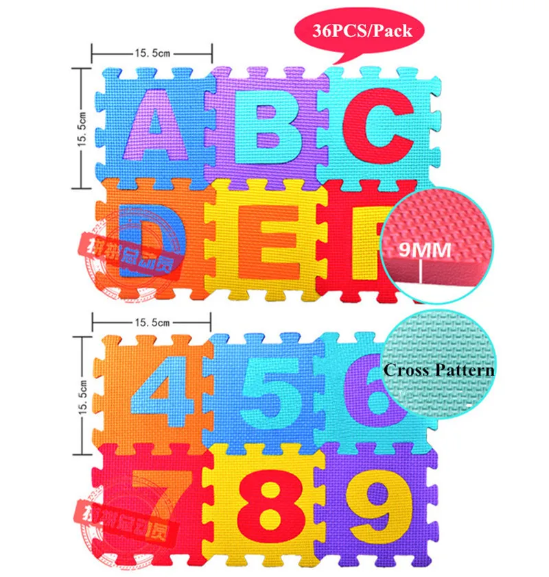 36 шт./компл. коврик для ребенка в виде мозаики Eva игровой мат из пены буквы и цифры познание развивающий ковер для детей коврик Пазлы для детей