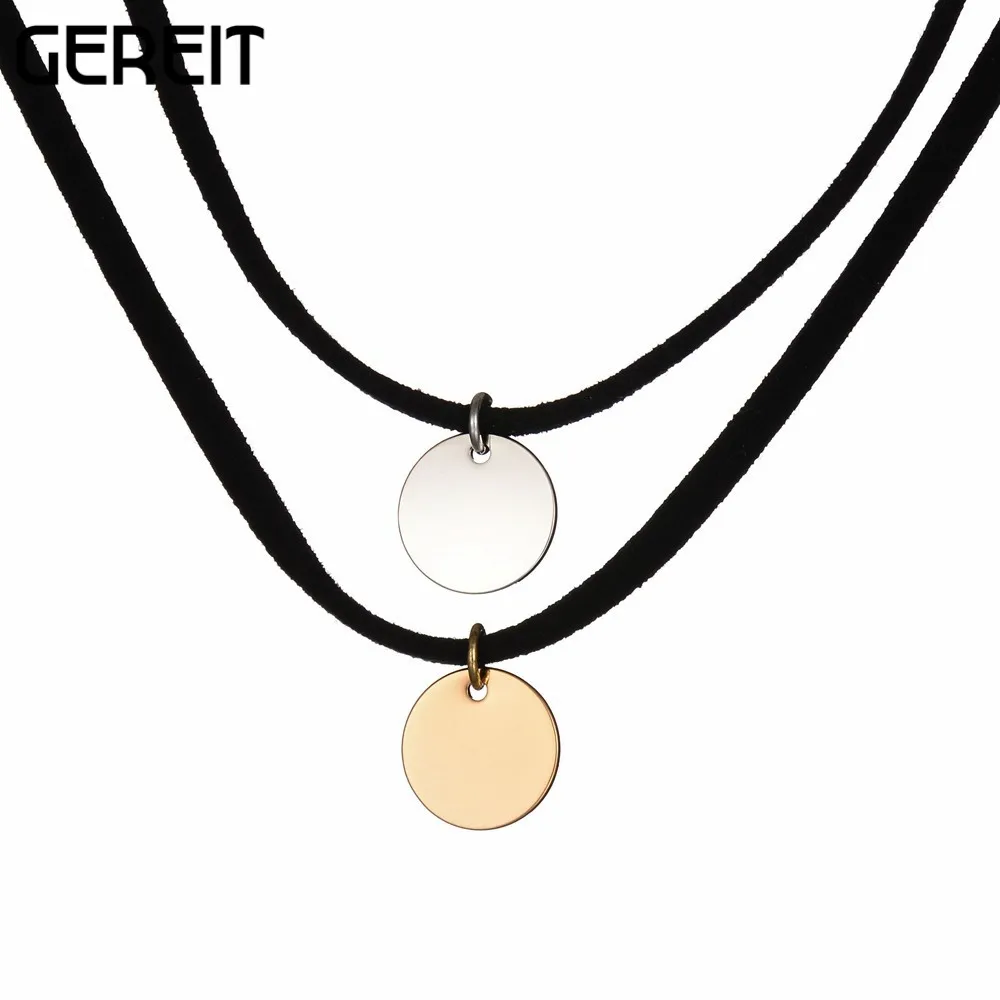 Vintage Black Velvet Women Choker Necklace Punk Gold Silver Round Coin Charm Short Necklaces Simple Summer Torques collier femme | Украшения
