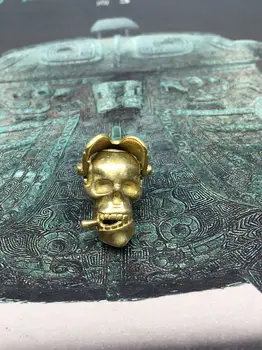 

Solid Skull Brass Parachute Cord Knife Bead With Moving Glasses