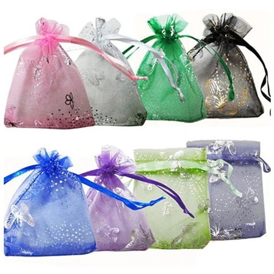 

25x Organza Bags Jewelry Packaging Bags Wedding Party Decoration Drawable Bags Gift Pouches Mix Color
