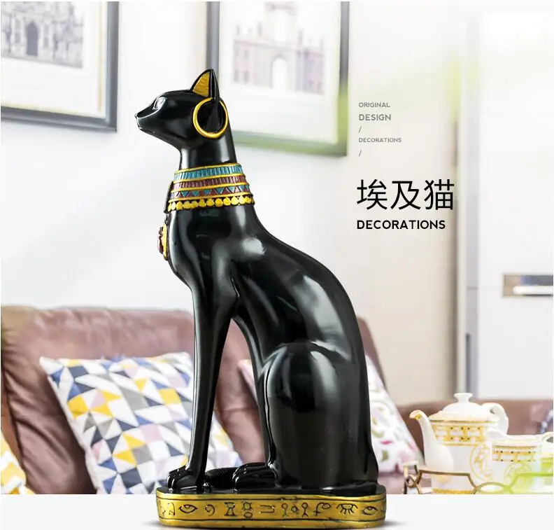 Творческий смолы Египет милый кот элементы декора в европейском стиле домашнего декора гостиной винный шкаф крыльцо индивидуальный декор рукоделие