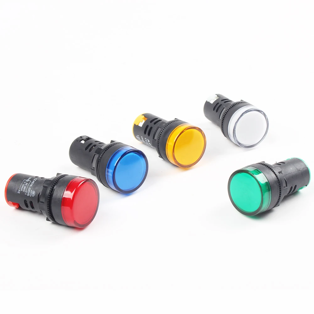 Ad16 22 AD16-22 5 цветов AC220V Мощность индикатор света сигнала 22 мм Монтажный размер светодиодная сигнальная лампа