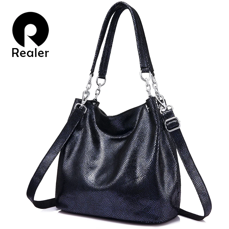 

Women handbag genuine leather shoulder crossbody bag female large messenger bags ladies hobos top-handle tote bag
