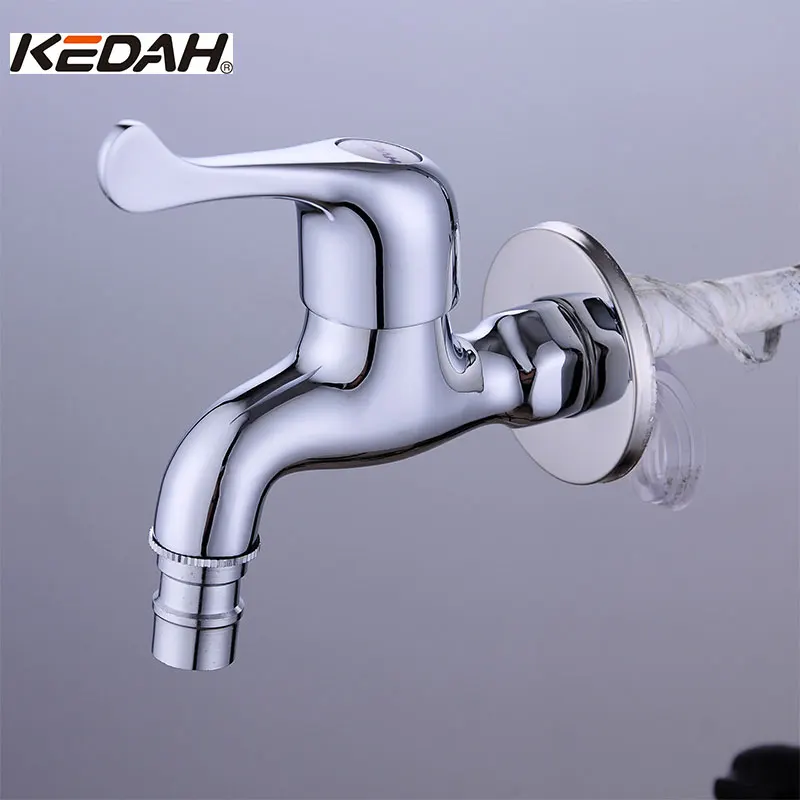 KEDAH High quality Brass Copper Kitchen Faucet Quick Opening Sngle Cold Tap Washing Machine Crane F242
