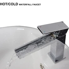 Отличное качество хромирование горячая холодная водопроводной воды Ванная комната Водопад кран бассейна смеситель