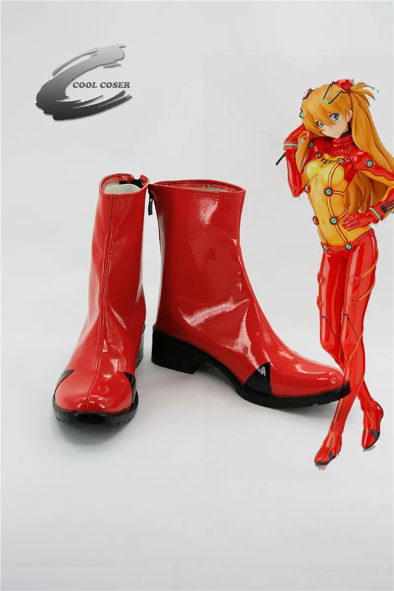 Японского аниме Evangelion Аска боевой костюм Косплэй Обувь mm1542 индивидуальный заказ
