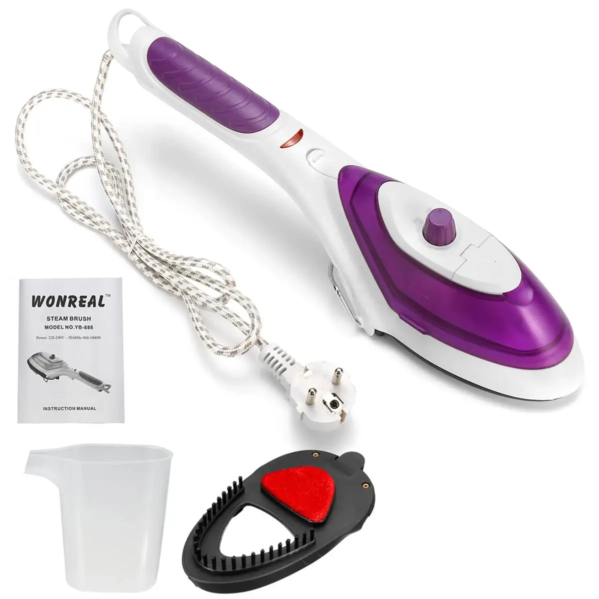 Travel Anti-dry 220v EU Plug 800W Handheld Clothe Steam Irons Steamer Household Appliances Vertical Steamer Waterproof Ironing - Color: EU Plug Purple