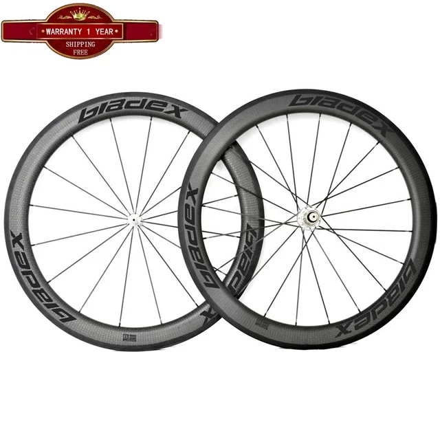 Cheap W hot sale 700c dimple surface carbon wheelset light weight dimple carbon wheels 58mm carbon clincher road bike wheels