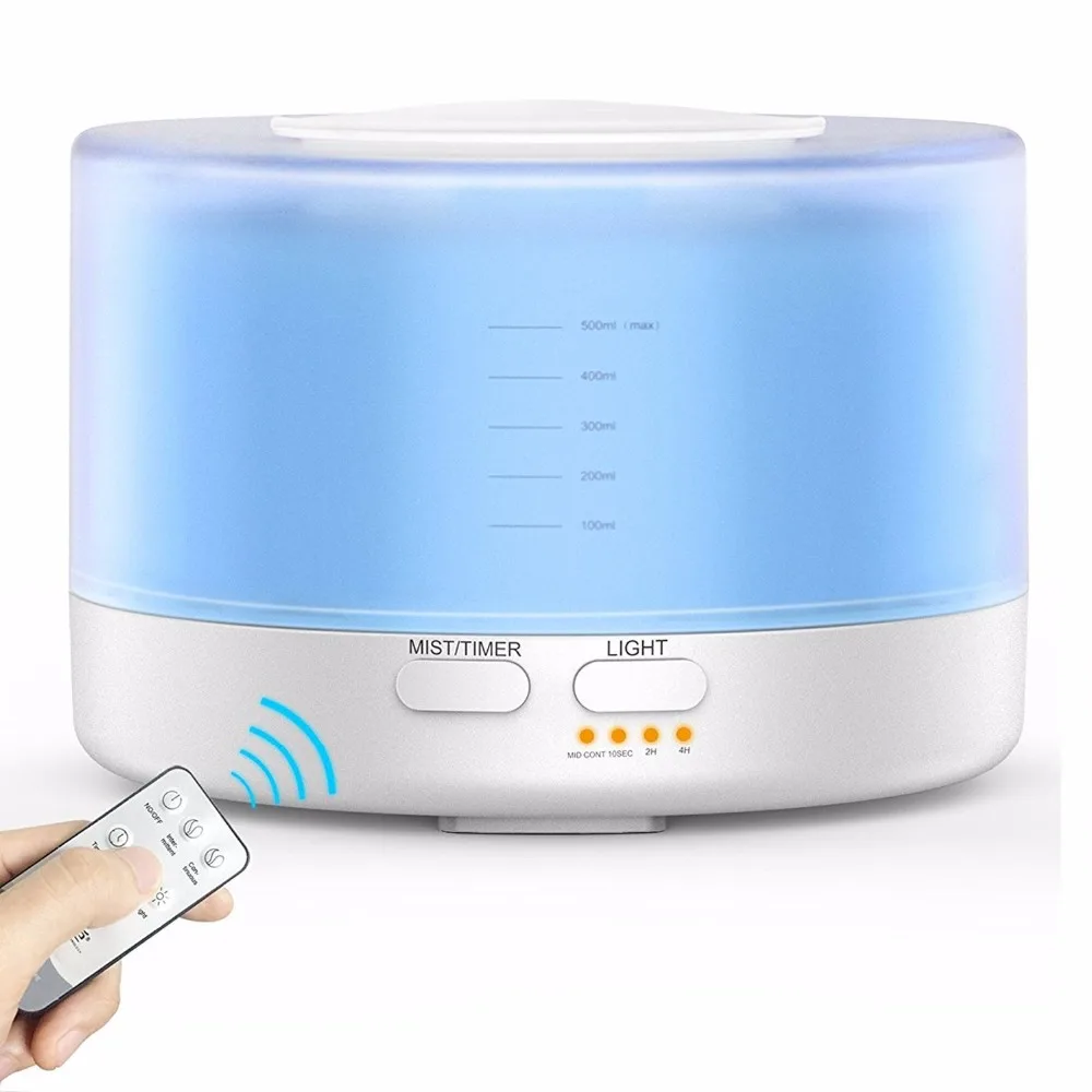 

Apano Ultrasonic Aroma Cool Mist Humidifier 500ml Remote Control Aroma Diffuser with Light Changing And Timer Settings