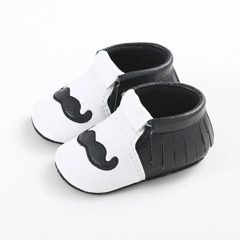 Г., новые весенне-осенние туфли для детей от 0 до 1 лет постельные туфли с маленькой бородой обувь для маленьких мальчиков и девочек мягкая подошва, YD194 - Цвет: Black and white