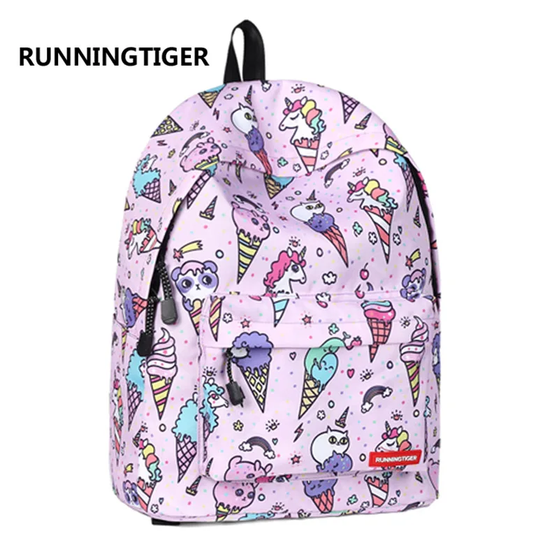 Женский рюкзак RUNNINGTIGER оригинальный школьный с единорогом для девочек подростков