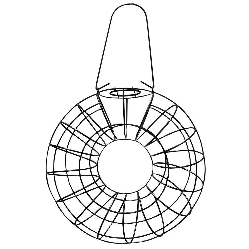 Кормушка для птиц защита от ветра, от дождя жир держатель для мяча черный круглый металлический подвесной стиль кормушка для птиц большое пищевое кольцо дропшиппинг