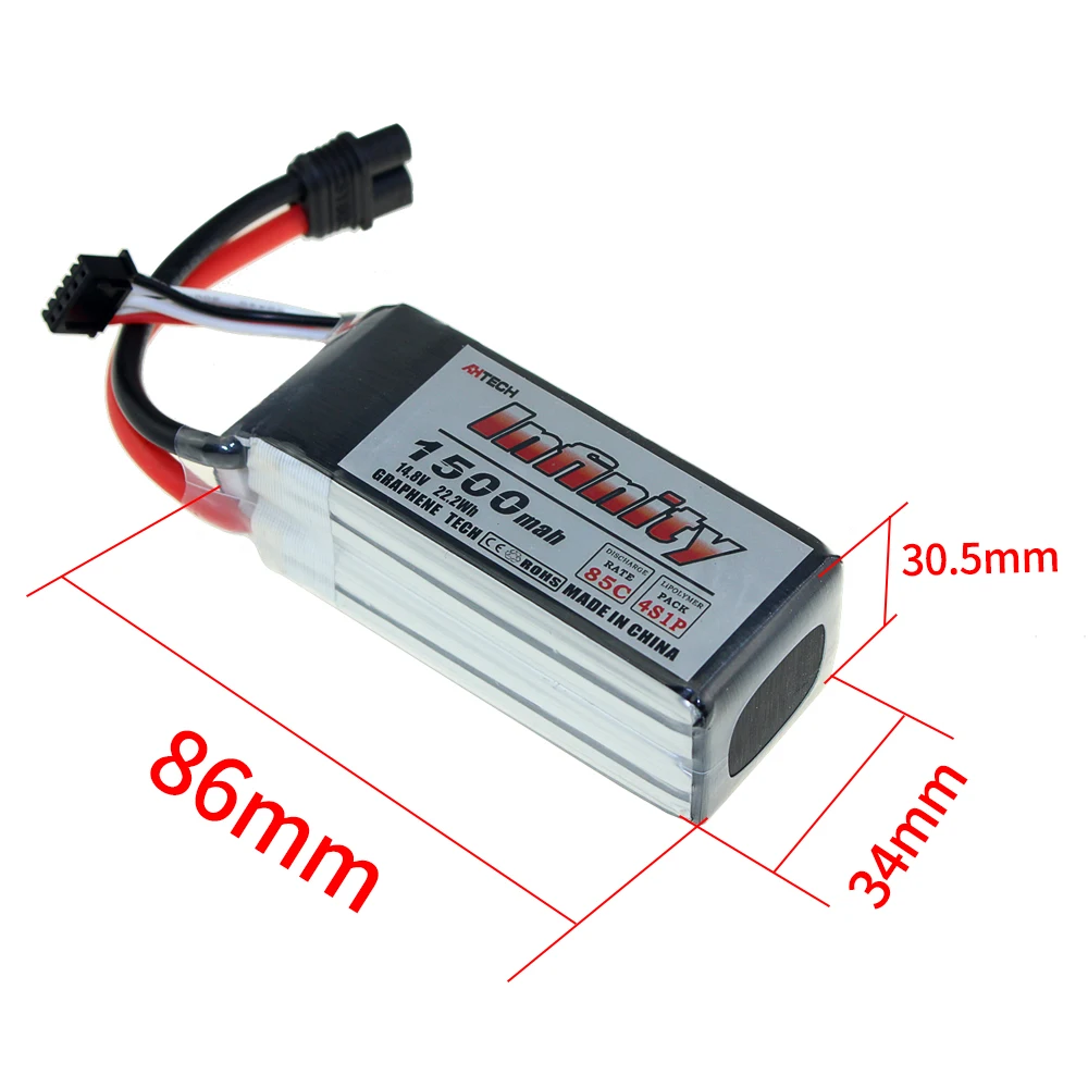 Бесконечность 4S 14,8 V 1500 mAh 1300 mAh 85C Графен перезаряжаемый lipo-аккумулятор SY60 разъем Поддержка 15C повышения Зарядное устройство