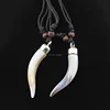 Wholesale lot 12pcs Acrylic Design Imitation Elephant tooth Necklace Wolf tooth pendant Amulet Gift MN579 3
