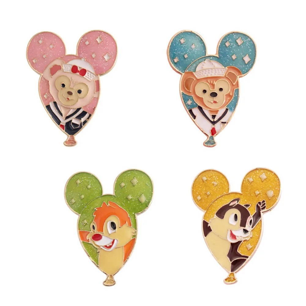 

Free shipping animal brooches cartoon cute monkey bear squirrel balloon Metal enamel Pin brooch for women fashion jewelry#278530