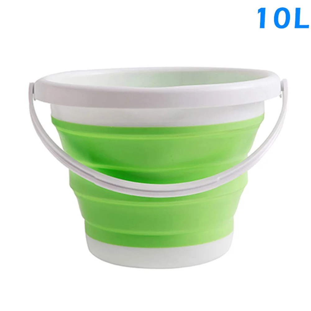 Green size 10 Складное Силиконовое Ведро Складная чаша для бассейна для путешествий, кемпинга, пеших прогулок, рыбалки UD88 - Цвет: Green size 10