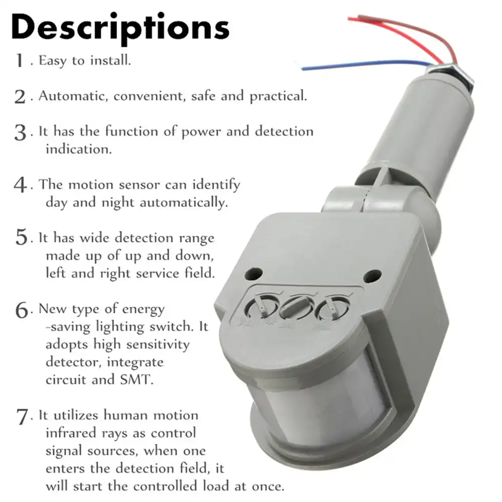 Motion Sensor 220v 12v Detector Automatic Infrared Pir 180 Degree Rotating Outdoor Timer Light Switch Motion Sensor 220v 12v Detector Automatic Infrared Pir 180 Degree Rotating Outdoor Timer Light Switch