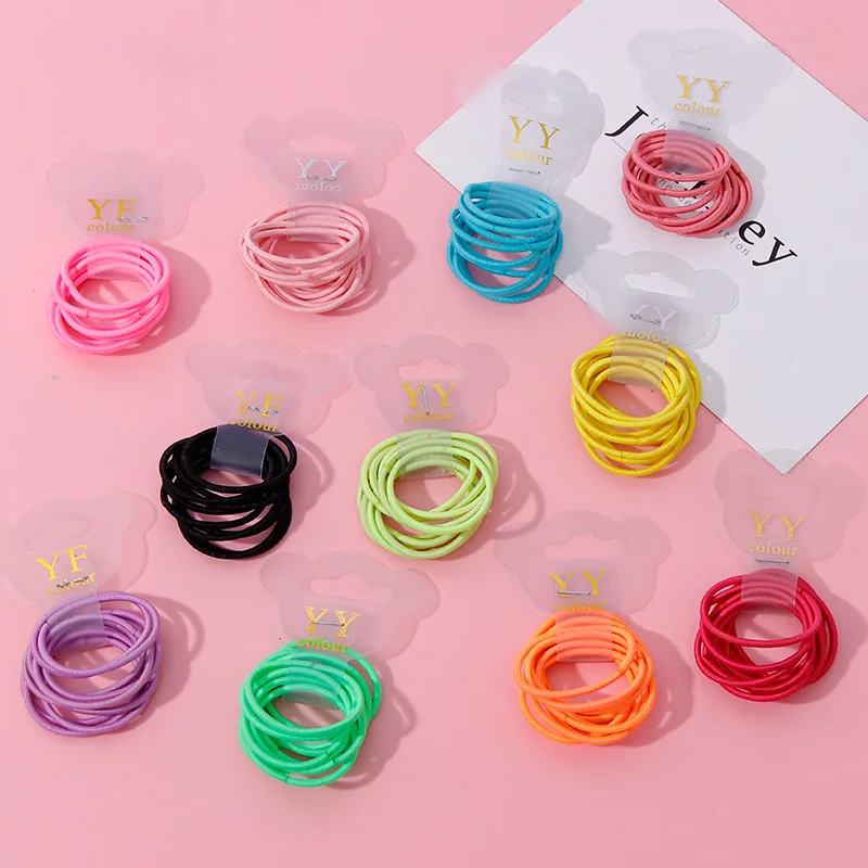 

10PCS/Set 3.0 CM Cute Girls Colorful Ring Nylon Elastic Hair Bands Tie Gum Children Rubber Bands Hair Rope Kids Hair Accessories