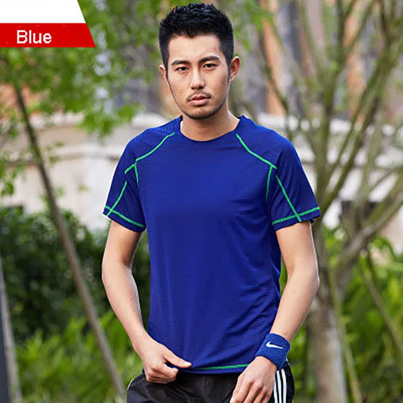 Men Color Blue RAY GRACE быстросохнущая походная футболка Летняя сетчатая дышащая уличная спортивная одежда для мужчин и женщин футболки для фитнеса альпинистская Футболка С рыболовным принтом - Цвет: Men Color Blue