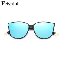 FEISHINI Brand Designers Classic UV400 Sunglasses Women Cat eye Vintage 2017 FDA Standard HD Sunglass Men Transparent Plastic