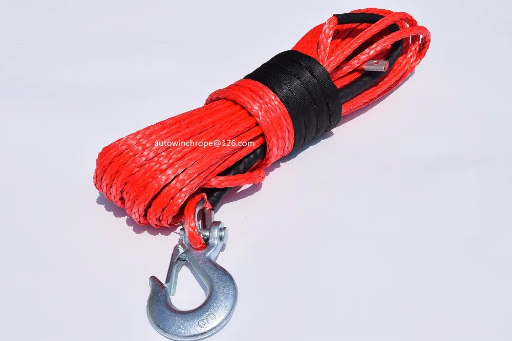 Red 10mm*30m Replacement Synthetic Rope for Winch,winch cable hook,12