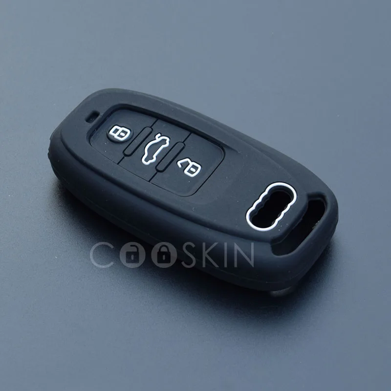 Силиконовый для ключа автомобиля чехол в виде ракушки для Audi B6 B7 B8 A4 A5 A6 A7 A8 Q5 Q7 R8 TT S5 S6 S7 S8 SQ5 смарт-ключ wholesale100pcs/лот - Название цвета: 100 Black